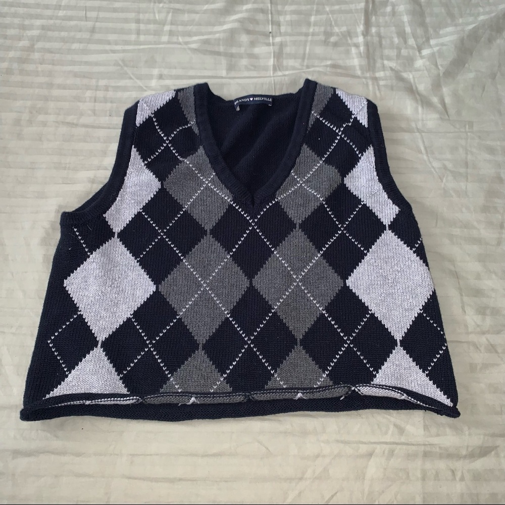 Brandy Melville Navy V-Neck Sweater Vest